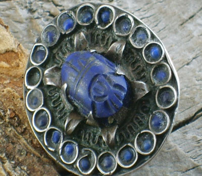 Ring Afghani Jewelry lapis and sterling - size 9.25 